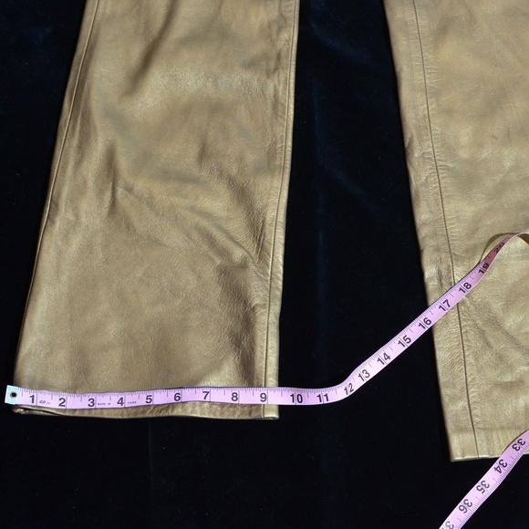 GOLD leather Michael Kors pants size4 boho western - Picture 3 of 7